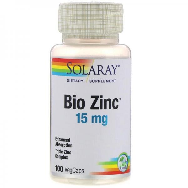 Био цинк, Bio Zinc, Solaray, 100 капсул - Фото 1