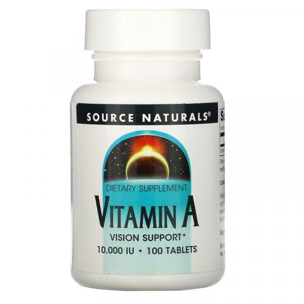 Витамин A, Vitamin A, Source Naturals, 10000 ME, 100 капсул - Фото 1