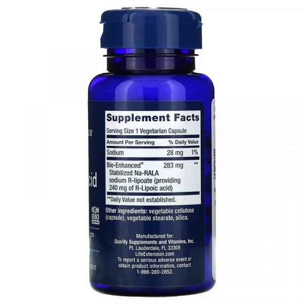 Супер R-липоевая кислота, Super R-Lipoic Acid, Life Extension, 240 мг, 60 вегетарианских капсул - Фото 2