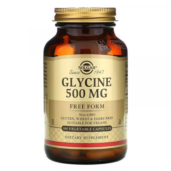 Глицин, 500 мг, Reacta-C, Solgar, 500 мг, 100 растительных капсул - Фото 1