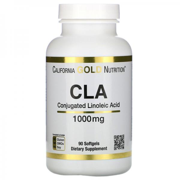 Кларинол, конъюгированная линолевая кислота, CLA, California Gold Nutrition, 1000 мг, 90 мягких капсул - Фото 1