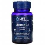 Витамин D3, Vitamin D3, Life Extension, 175 мкг (7000 МЕ), 60 гелевых капсул  - Фото миниатюра 1
