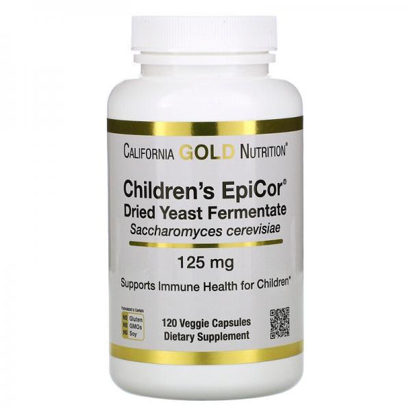 Детский ЭпиКор, Children's EpiCor, California Gold Nutrition, 125 мг, 120 вегетарианских капсул - Фото 1