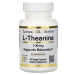 L-теанин, L-theanine, California Gold Nutrition, 100 мг, 60 растительных капсул  - Фото миниатюра 1