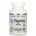 L-таурин, L-Taurine, AjiPure, California Gold Nutrition, 1000 мг, 60 растительных капсул - Фото миниатюра 1