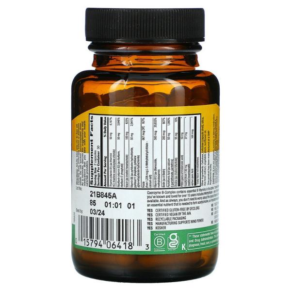 Комплекс коэнзимов группы B, Coenzyme B-Complex, Country Life, 60 веганских капсул - Фото 2