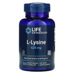 L-лизин, L-lysine, Life Extension, 620 мг, 100 растительных капсул - Фото миниатюра 1