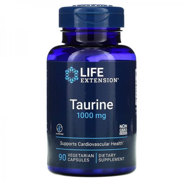 Таурин, Taurine, Life Extension, 1000 мг, 90 вегетарианских капсул - Фото 1