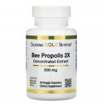 Пчелиный прополис 2Х, California Gold Nutrition, 500 мг, 90 капсул  - Фото миниатюра 1
