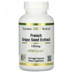 Экстракт косточек французского винограда, French Grape Seed Extract, California Gold Nutrition, 100 мг, 120 вегетарианских капсул - Фото миниатюра 1