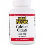 Цитрат кальция, Calcium Citrate, Natural Factors, 350 мг, 90 таблеток - Фото миниатюра 1