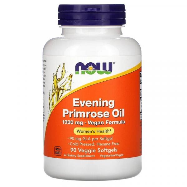 Масло вечерней примулы, Evening Primrose oil, Now Foods, 1000 мг, 90 капсул - Фото 1