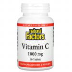 Витамин C, Vitamin C, Natural Factors, 1000 мг, 90 таблеток - Фото миниатюра 1