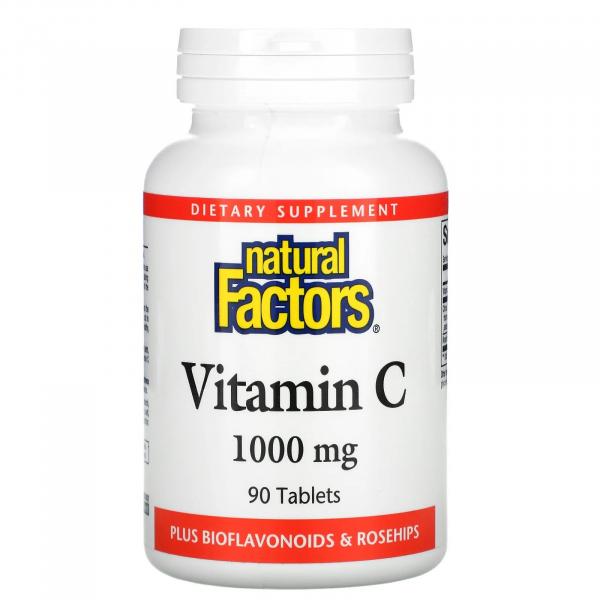 Витамин C, Vitamin C, Natural Factors, 1000 мг, 90 таблеток - Фото 1