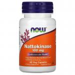 Наттокиназа, Nattokinase, Now Foods, 100 мг, 60 вегетарианских капсул - Фото миниатюра 1