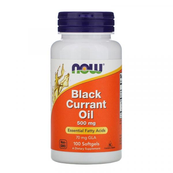 Олія чорної смородини, Black Currant Oil, Now Foods, 500 мг, 100 желатинових капсул - Фото 1