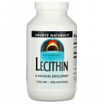 Лецитин, Lecithin, Source Naturals, 1200 мг, 200 капсул - Фото миниатюра 1