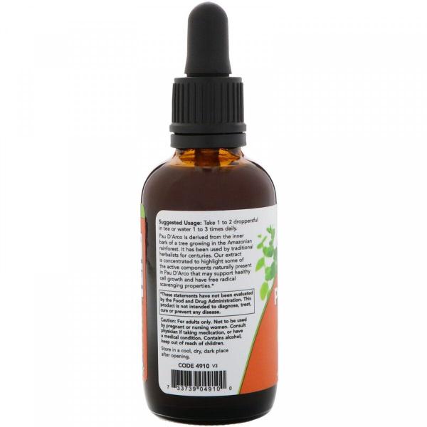 Экстракт По д'арко, Pau D'Arco Extract, Now Foods, 60 мл  - Фото 3