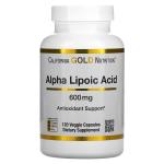 Альфа-липоевая кислота, Alpha Lipoic Acid, California Gold Nutrition, 600 мг, 120 растительных капсул - Фото миниатюра 1