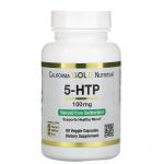 Поддержка хорошего самочувствия, 5-HTP, California Gold Nutrition, 100 мг, 90 вегетарианских капсул - Фото миниатюра 1