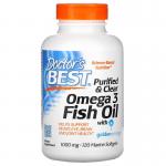 Очищенный и прозрачный рыбий жир с омега-3, Doctor's Best, Purifield & Clear Omega3 Fish Oil, 1000 мг, 120 рыбно-желатиновых капсул - Фото миниатюра 1