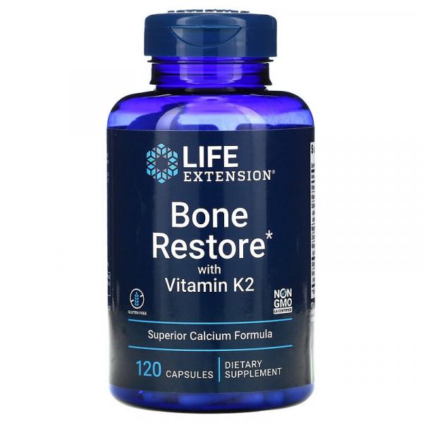 Восстановление костей с К2, Bone Restore, Life Extension, 120 капсул - Фото 1