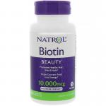 Биотин максимум, Biotin, Natrol, 10000 мкг, 100 таблеток  - Фото миниатюра 1