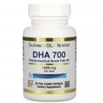 Рыбий жир фармацевтической степени чистоты, DHA 700, California Gold Nutrition, 1000 мг, 30 рыбно-желатиновых капсул - Фото миниатюра 1
