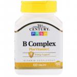 Комплекс витаминов В и С, B Complex plus Vitamin C, 21st Century, 100 таблеток - Фото миниатюра 1