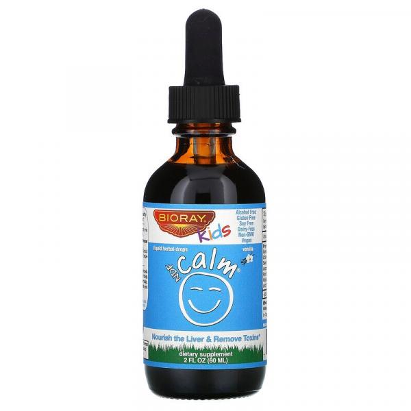Для подпитки печени и вывода токсинов, для детей, с ванильным вкусом, NDF Calm, Bioray, 60 мл (2 жидких унции) - Фото 3