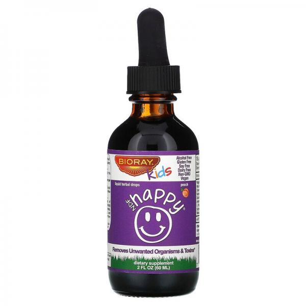 Удаляет нежелательные организмы и токсины, для детей, персиковый вкус, NDF Happy, Bioray, 60 мл (2 жидк. унции) - Фото 3
