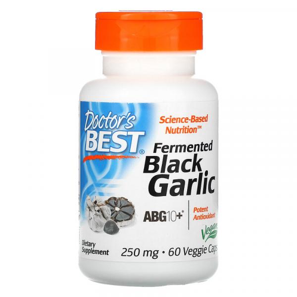 Чёрный чеснок, Fermented Black Garlic ABG10+, Doctor's Best, 250 мг, 60 капсул - Фото 1