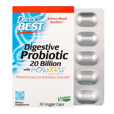 Пробиотики, Probiotic, Doctor's Best, 20 млрд КОЕ, 30 капсул 