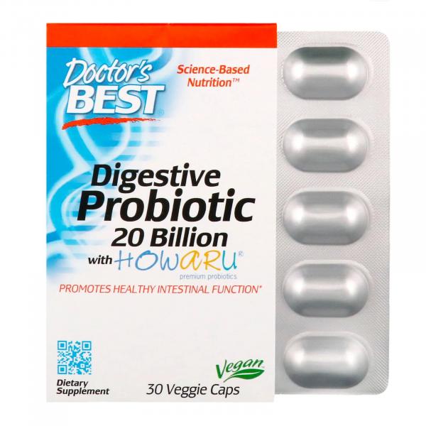 Пробиотики, Probiotic, Doctor's Best, 20 млрд КОЕ, 30 капсул  - Фото 1