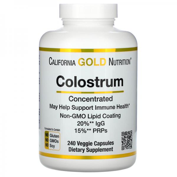 Молозиво концентроване, Colostrum Concentrated, California Gold Nutrition, 240 капсул - Фото 1