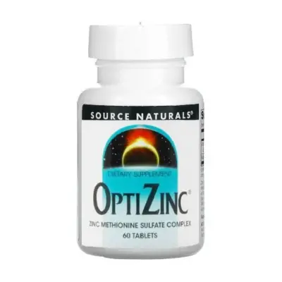 Минеральный комплекс цинка с меддю, OptiZinc, Source Naturals, 60 таблеток