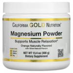Магний в растворимом порошке, со вкусом апельсина, Magnesium Powder, California Gold Nutrition, 380 г - Фото миниатюра 1