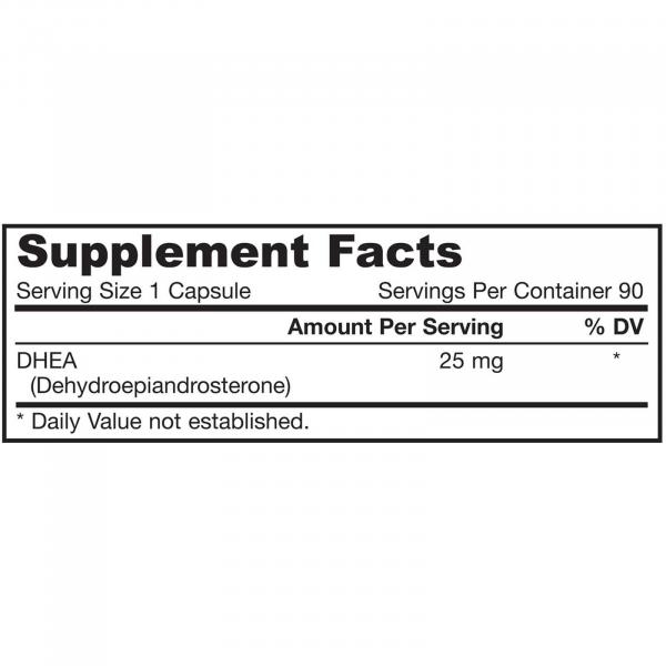 Дегидроэпиандростерон, DHEA 25, Jarrow Formulas, 25 мг, 90 капсул - Фото 3