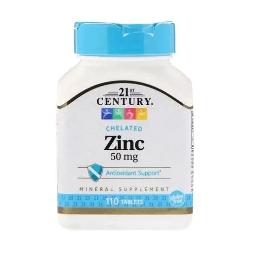 Цинк, Chelated Zinc, 21st Century, 50 мг, 110 таблеток