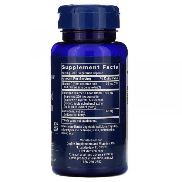Оптимизированный кверцитин, Optimized Quercetin, Life Extension, 250 мг, 60 капсул - Фото 2