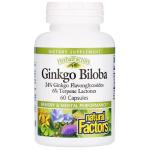 Гинкго Билоба, Ginkgo Biloba, Natural Factors, 60 капсул  - Фото миниатюра 1