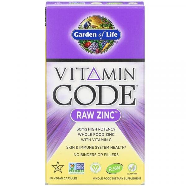 Сырой Цинк с витамином С, Vitamin Code, Raw Zinc, Garden of Life, Vitamin Code, 60 капсул - Фото 2