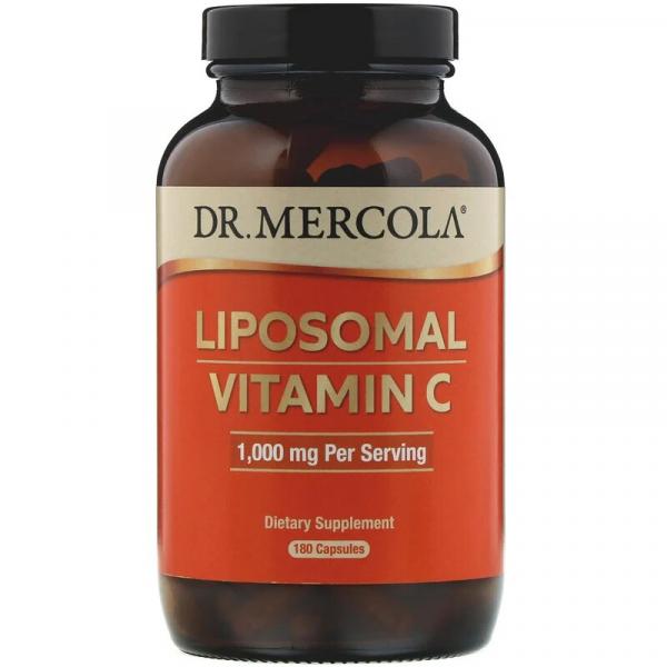 Липосомальный витамин С, Liposomal Vitamin C, Dr. Mercola, 1000 мг, 180 капcул  - Фото 1