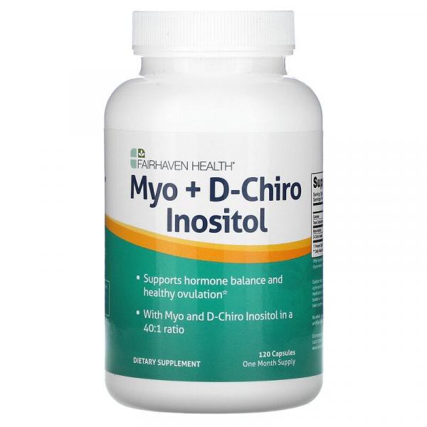 Мио-инозитол + D-хиро инозитол, Myo + D-Chiro Inositol, Fairhaven Health, 120 капсул - Фото 1