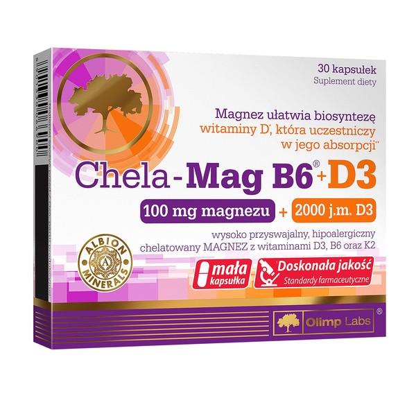 Магне B6 + D3, Chela-Mag B6 + D3, Olimp Labs, 30 капсул