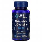 N-ацетил-L-цистеин, N-Acetyl-L-Cysteine, Life Extension, 600 мг, 60 капсул - Фото миниатюра 1