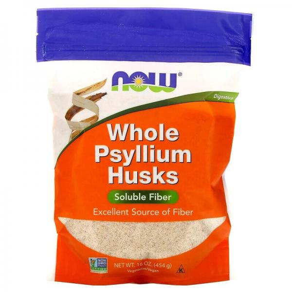 Псиллиум, подорожник, Whole Psyllium Husks, Now Foods, 454 гр. - Фото 1