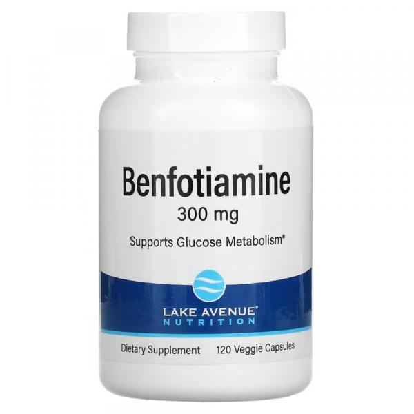 Бенфотиамин, Benfotiamine, Lake Avenue Nutrition, 300 мг, 120 растительных капсул - Фото 1