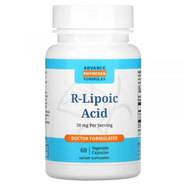 R-липоевая кислота, R-Lipoic Acid, Advance Physician Formulas, Inc., 50 мг, 60 капсул - Фото 1