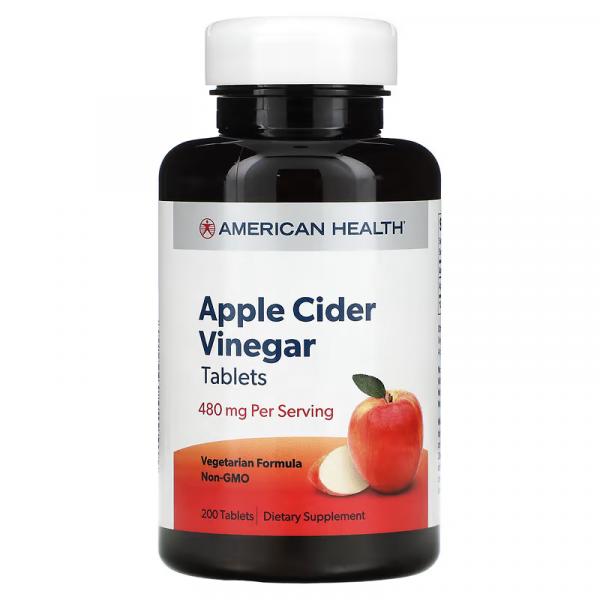 Яблочный уксус, Apple Cider Vinegar, American Health, 200 таблеток - Фото 1
